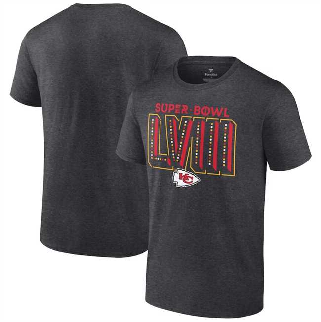 Men's Kansas City Chiefs Heather Charcoal Super Bowl LVIII Local Team T-Shirt,We sell and wholesale Men's Kansas City Chiefs Heather Charcoal Super Bowl LVIII Local Team T-Shirt on line form chian!